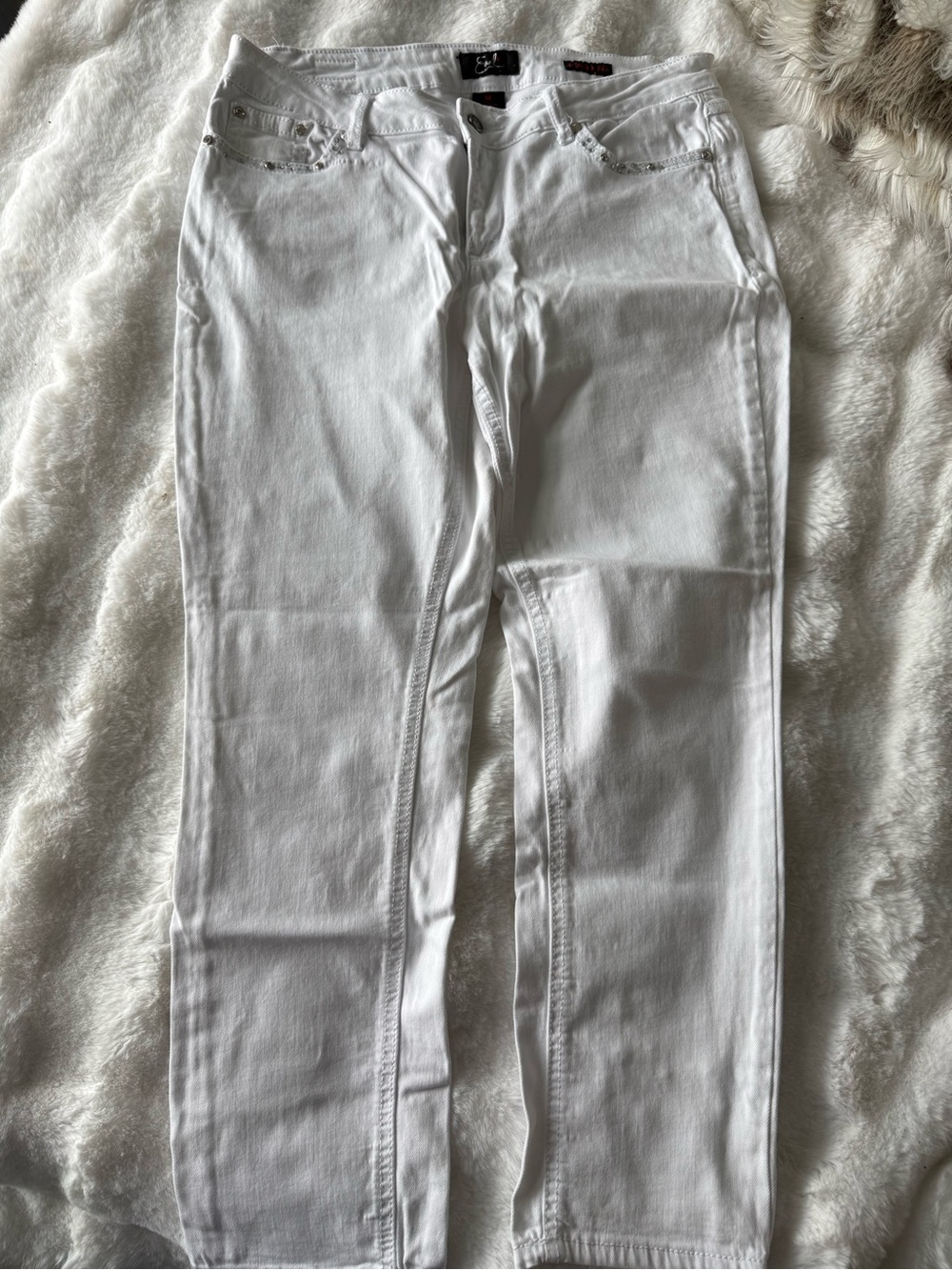 Earl Jeans Embellished White Women’s Stretch Jeans Sz 14